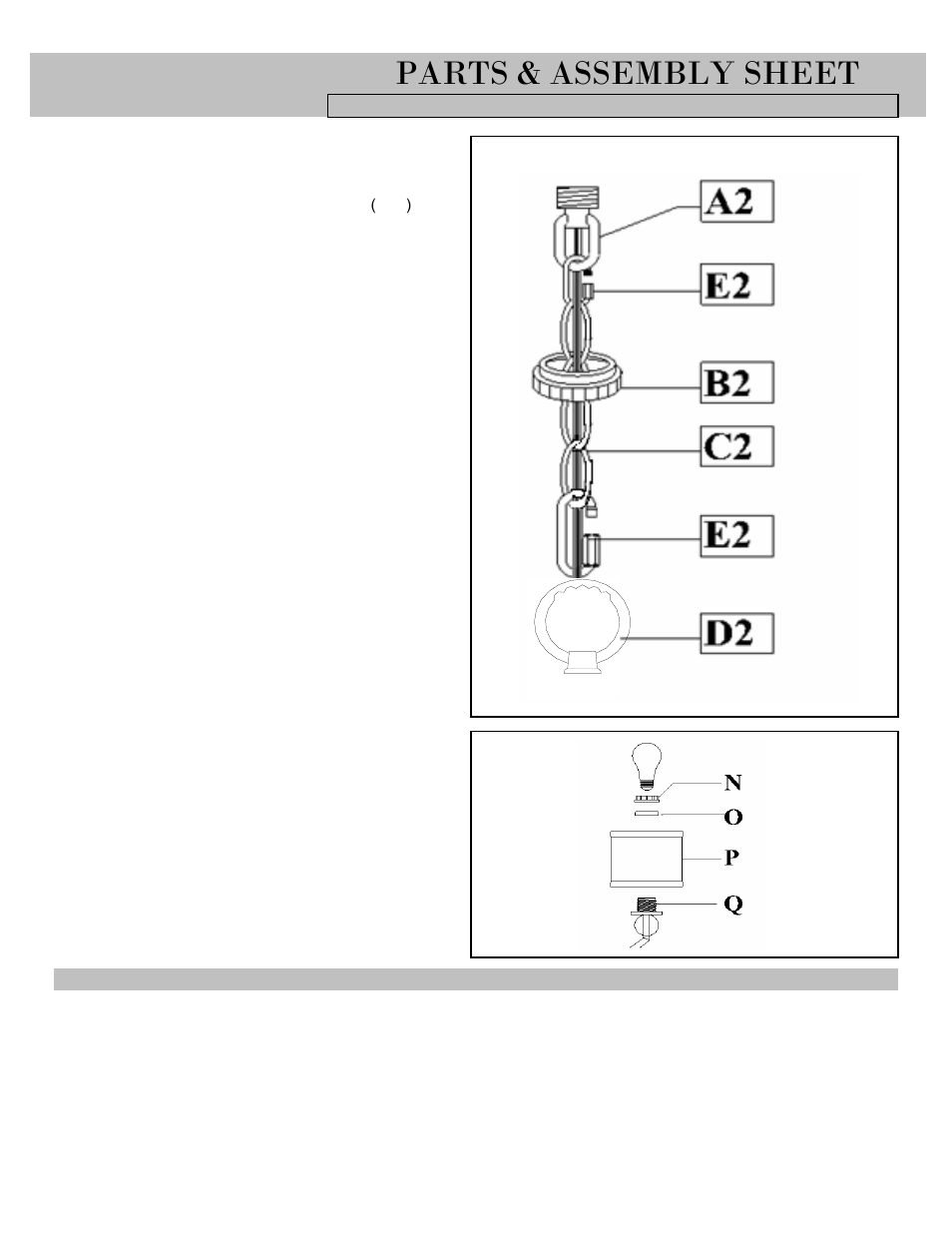 Parts & assembly sheet | Golden Lighting 1030-363 CH User Manual | Page 2 / 3