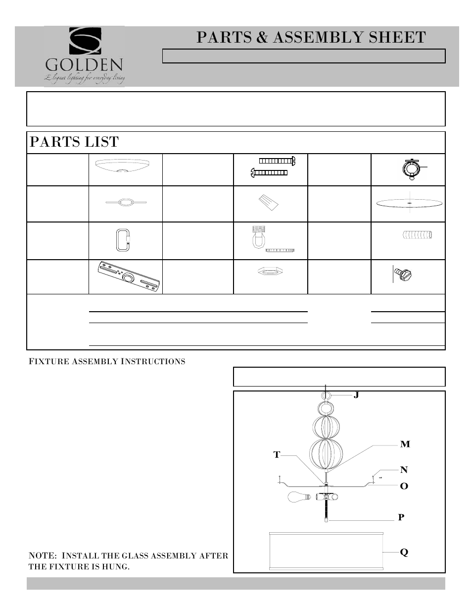 Golden Lighting 1030-3P CH User Manual | 3 pages