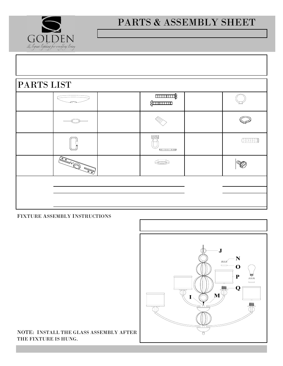 Golden Lighting 1030-9 CH User Manual | 3 pages