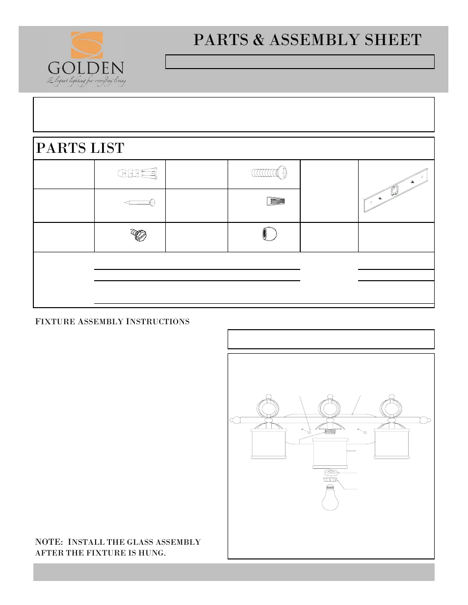Golden Lighting 1030-BA3 CH User Manual | 2 pages