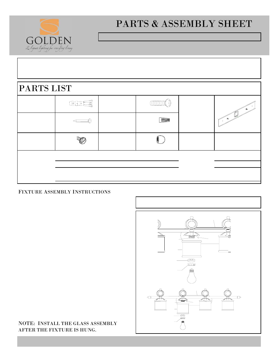 Golden Lighting 1030-BA4 CH User Manual | 2 pages