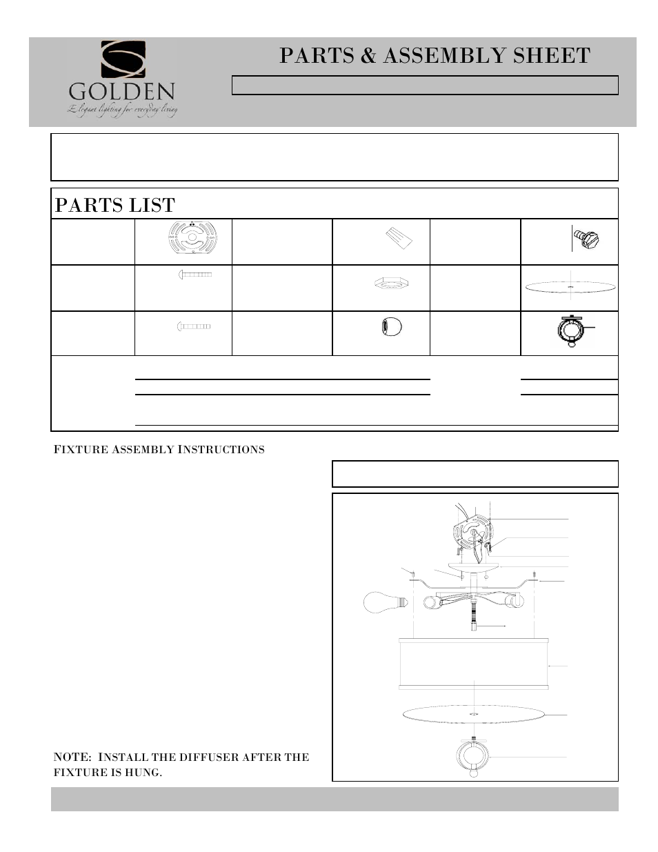 Golden Lighting 1030-FM CH User Manual | 2 pages