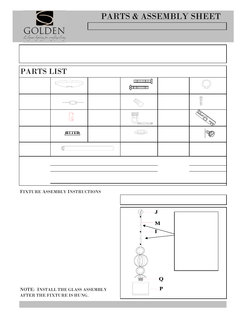 Golden Lighting 1030-M1L CH User Manual | 3 pages