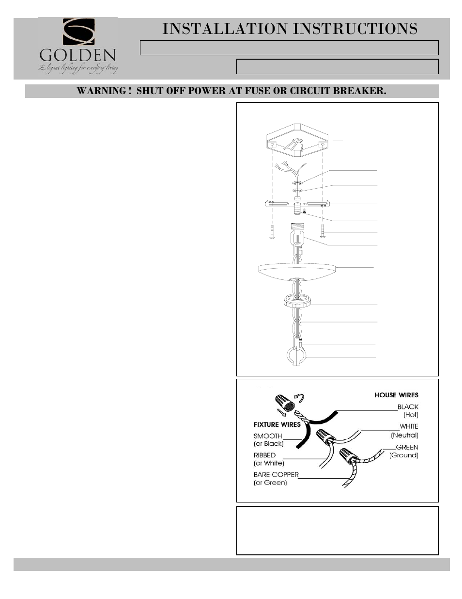 Installation instructions, Lb c a | Golden Lighting 1030-M1L CH User Manual | Page 3 / 3