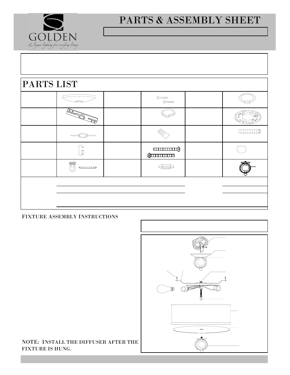 Golden Lighting 1030-SF CH User Manual | 4 pages