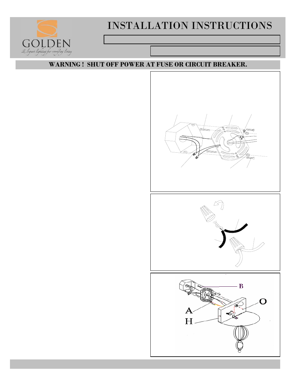 Installation instructions | Golden Lighting 1030-WSC CH User Manual | Page 2 / 2