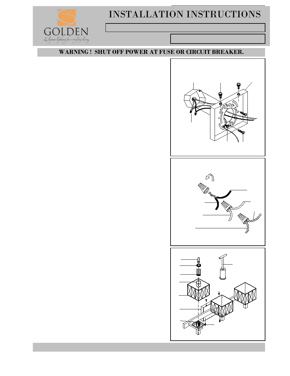 Golden Lighting 1035-BA3 CH User Manual | 2 pages