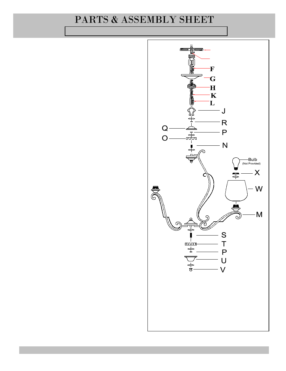 Parts & assembly sheet | Golden Lighting 1089-9 RSB-PRL User Manual | Page 2 / 3