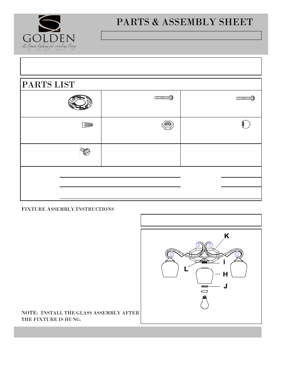 Golden Lighting 1089-BA3 RSB-PRL User Manual | 2 pages