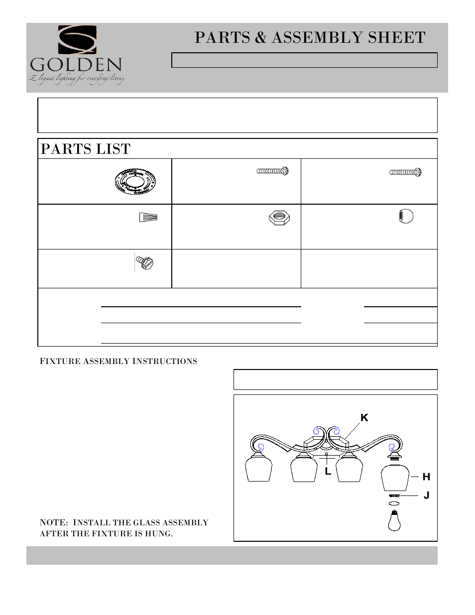 Golden Lighting 1089-BA4 RSB-PRL User Manual | 3 pages