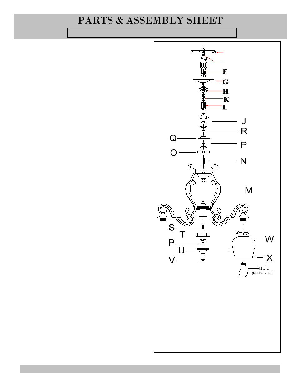 Parts & assembly sheet | Golden Lighting 1089-D5 RSB-PRL User Manual | Page 2 / 3