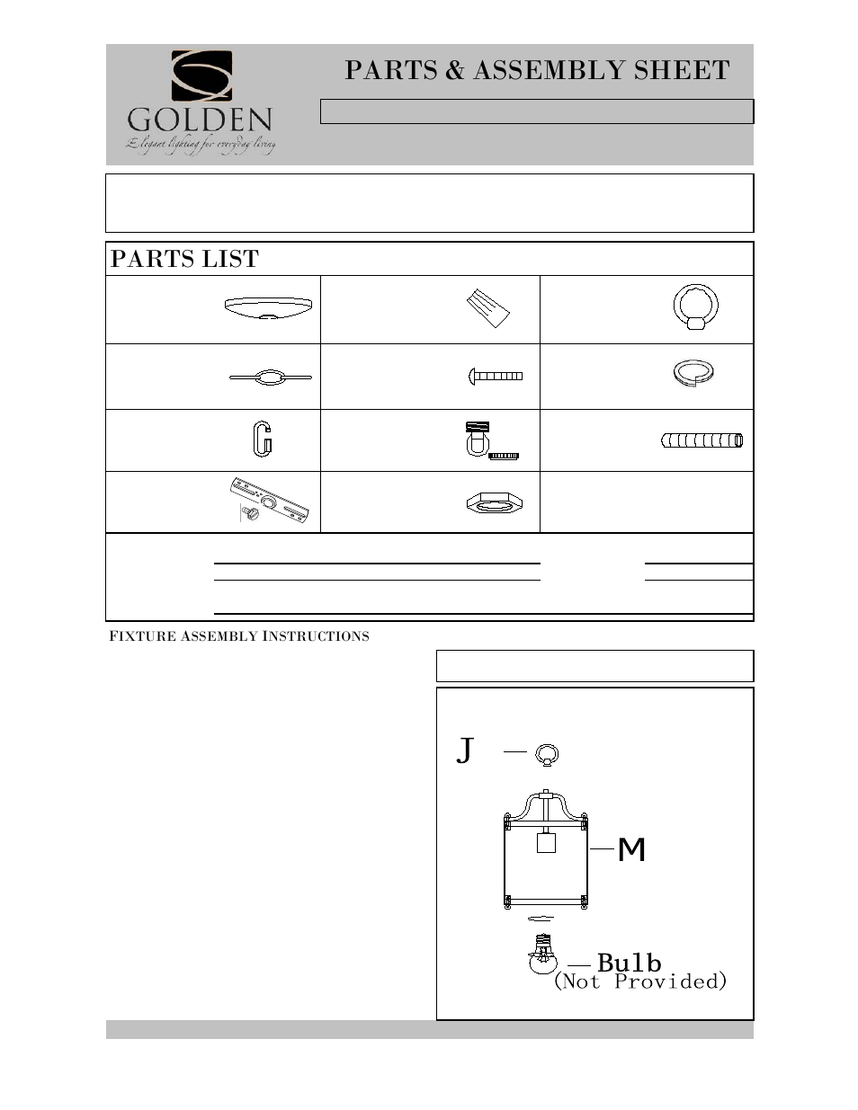 Golden Lighting 1157-M1L CH User Manual | 3 pages