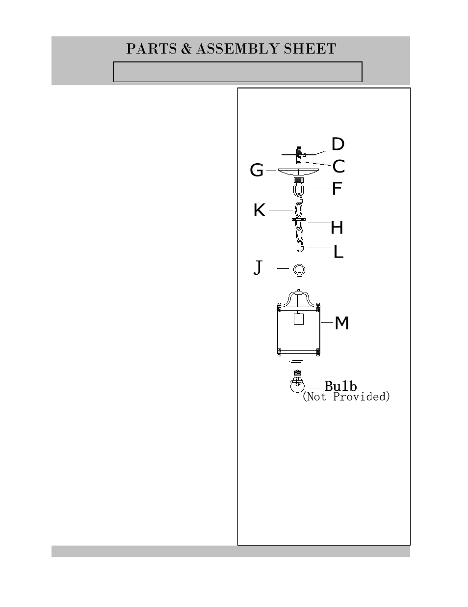 1157-m1l-b, Parts & assembly sheet | Golden Lighting 1157-M1L CH User Manual | Page 2 / 3