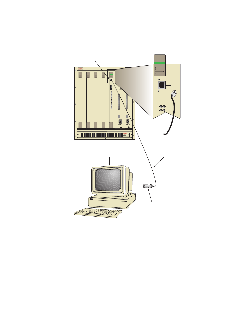 Figure 5-1 management terminal connection, Ethernet, Com port | Cabletron Systems 6H129-08 User Manual | Page 51 / 172