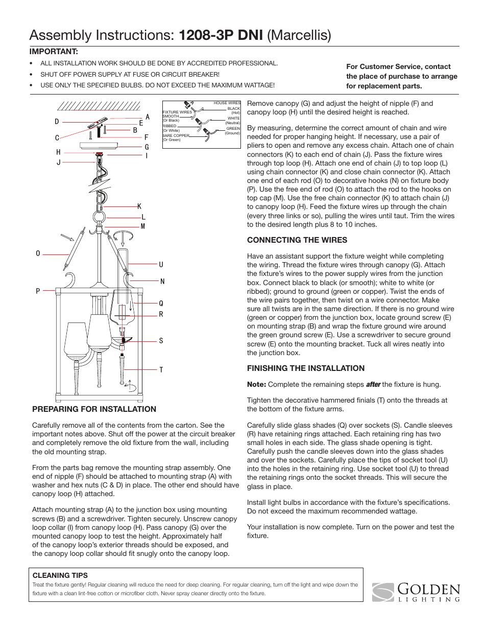 Golden Lighting 1208-3P DNI User Manual | 1 page