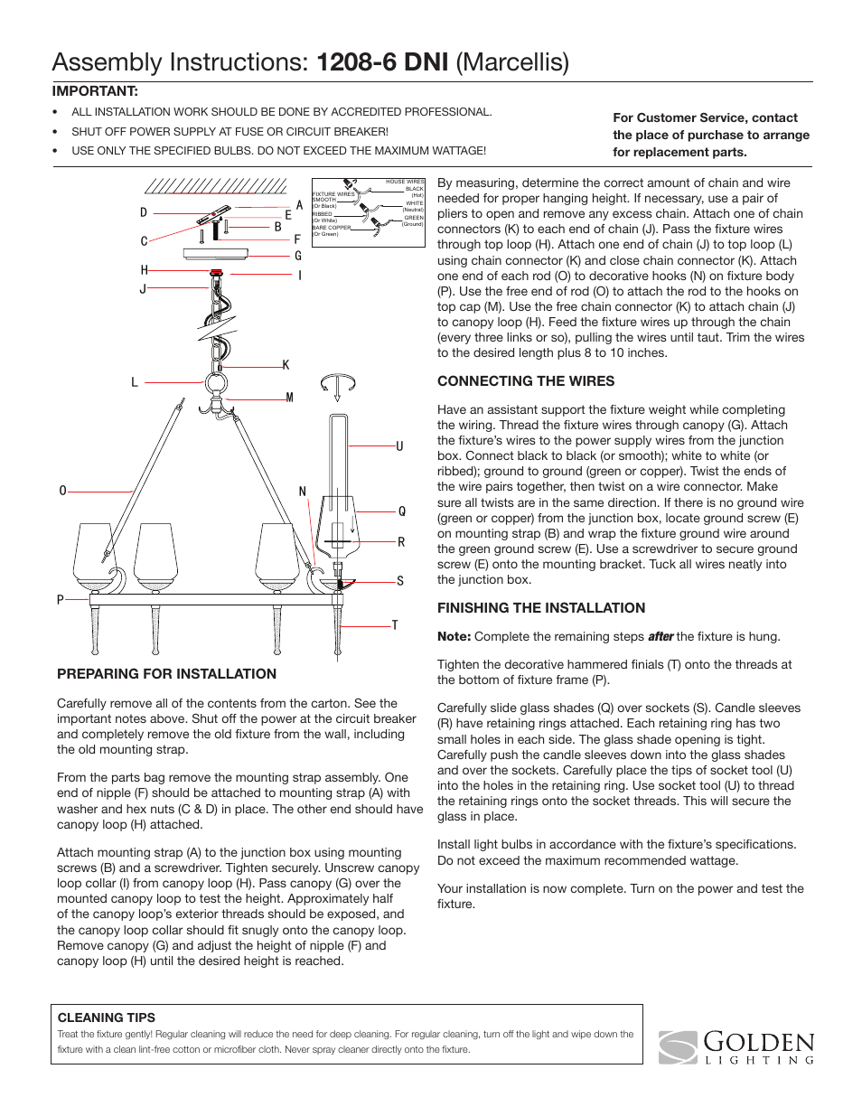 Golden Lighting 1208-6 DNI User Manual | 1 page