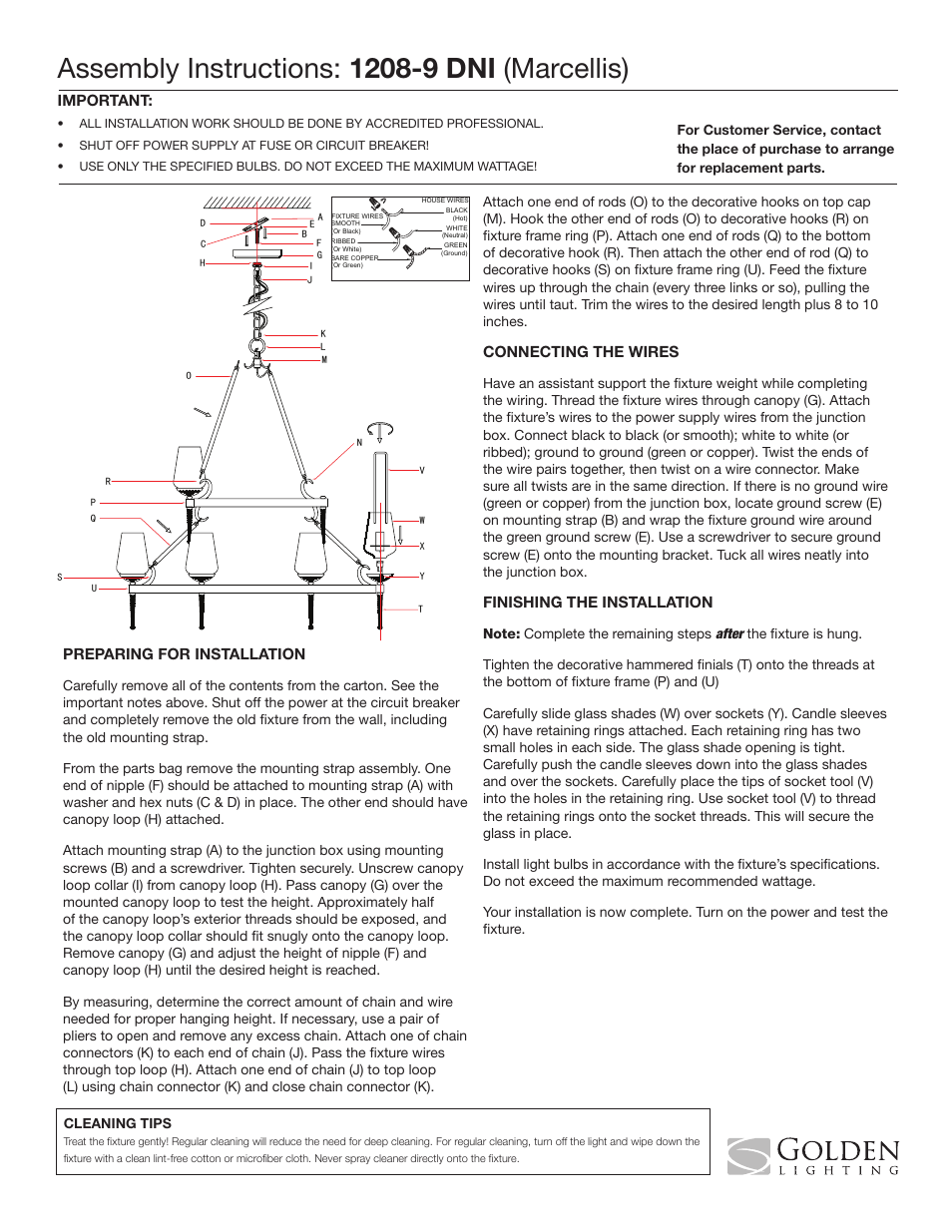 Golden Lighting 1208-9 DNI User Manual | 1 page