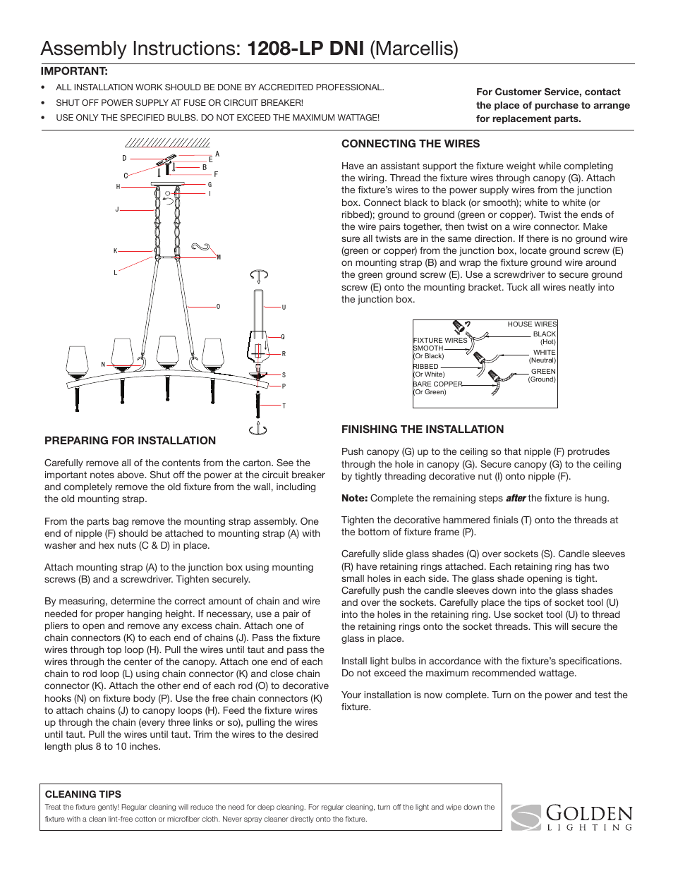 Golden Lighting 1208-LP DNI User Manual | 1 page