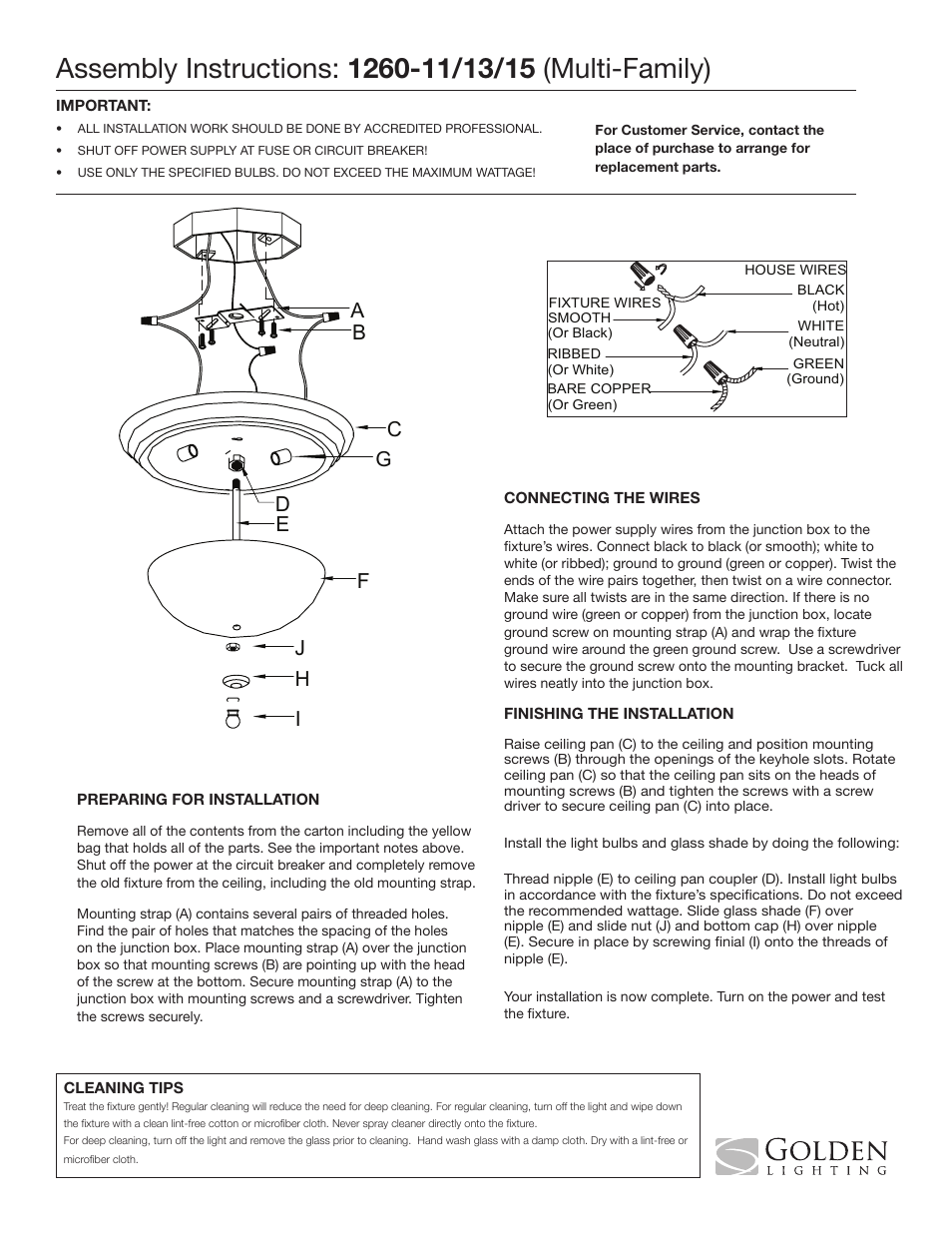 Golden Lighting 1260-15 RBZ-TEA User Manual | 1 page