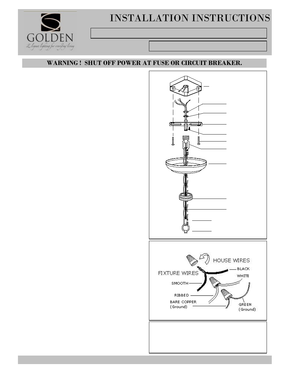 1260-chand-i, Installation instructions, Ac b l | Golden Lighting 1260-3P RBZ User Manual | Page 3 / 3