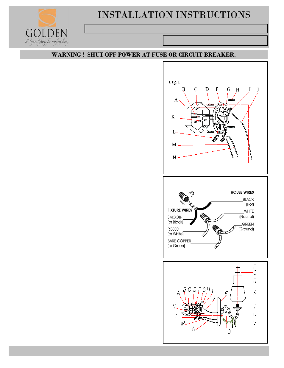 1425-ba1-i, Installation instructions | Golden Lighting 1425-BA1 WG User Manual | Page 3 / 3