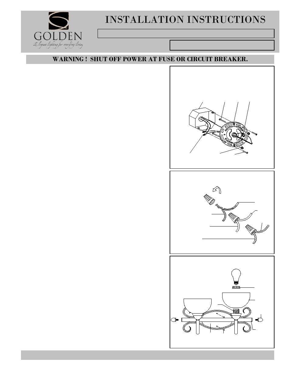 Installation instructions | Golden Lighting 1567-BA2 PC User Manual | Page 2 / 2