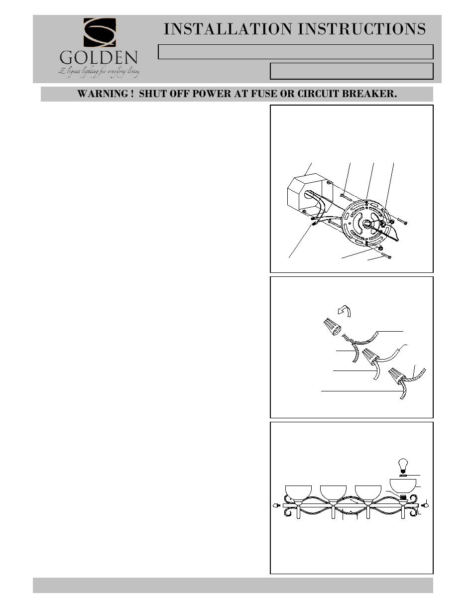 Installation instructions | Golden Lighting 1567-BA4 PC User Manual | Page 2 / 2