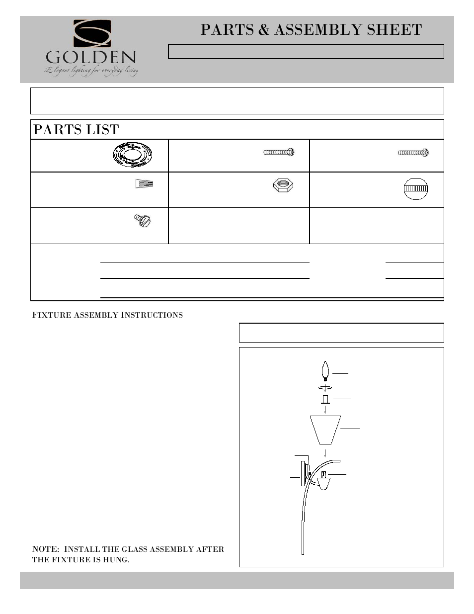 Golden Lighting 1648-1W BUS User Manual | 2 pages