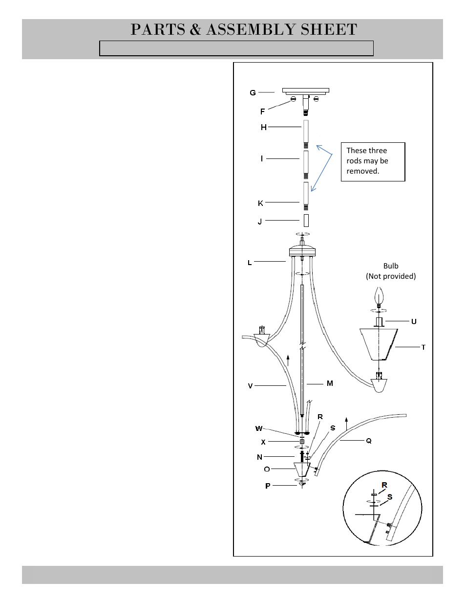 Parts & assembly sheet | Golden Lighting 1648-9 BUS User Manual | Page 2 / 3