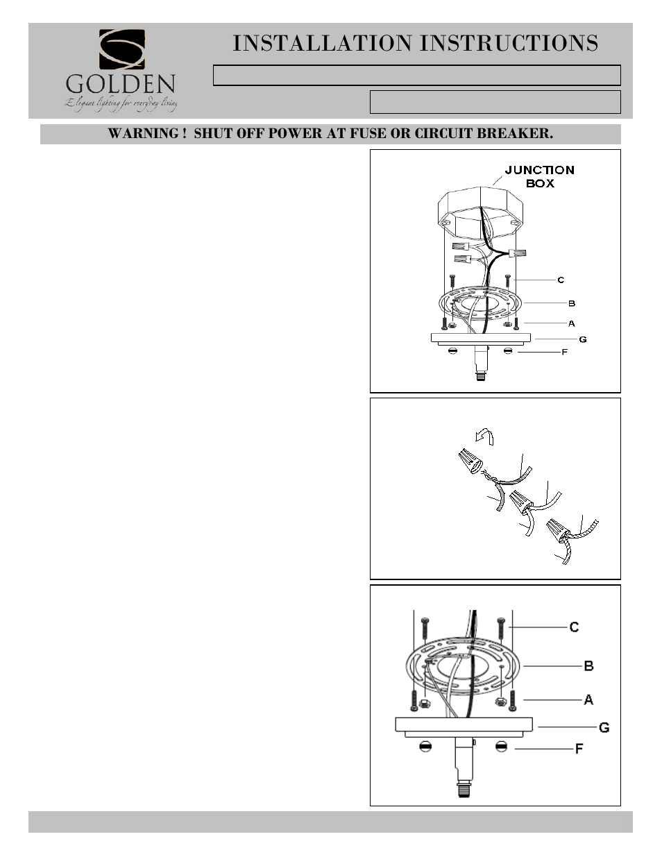 1648-pendant-i, Installation instructions | Golden Lighting 1648-M1L BUS User Manual | Page 2 / 2