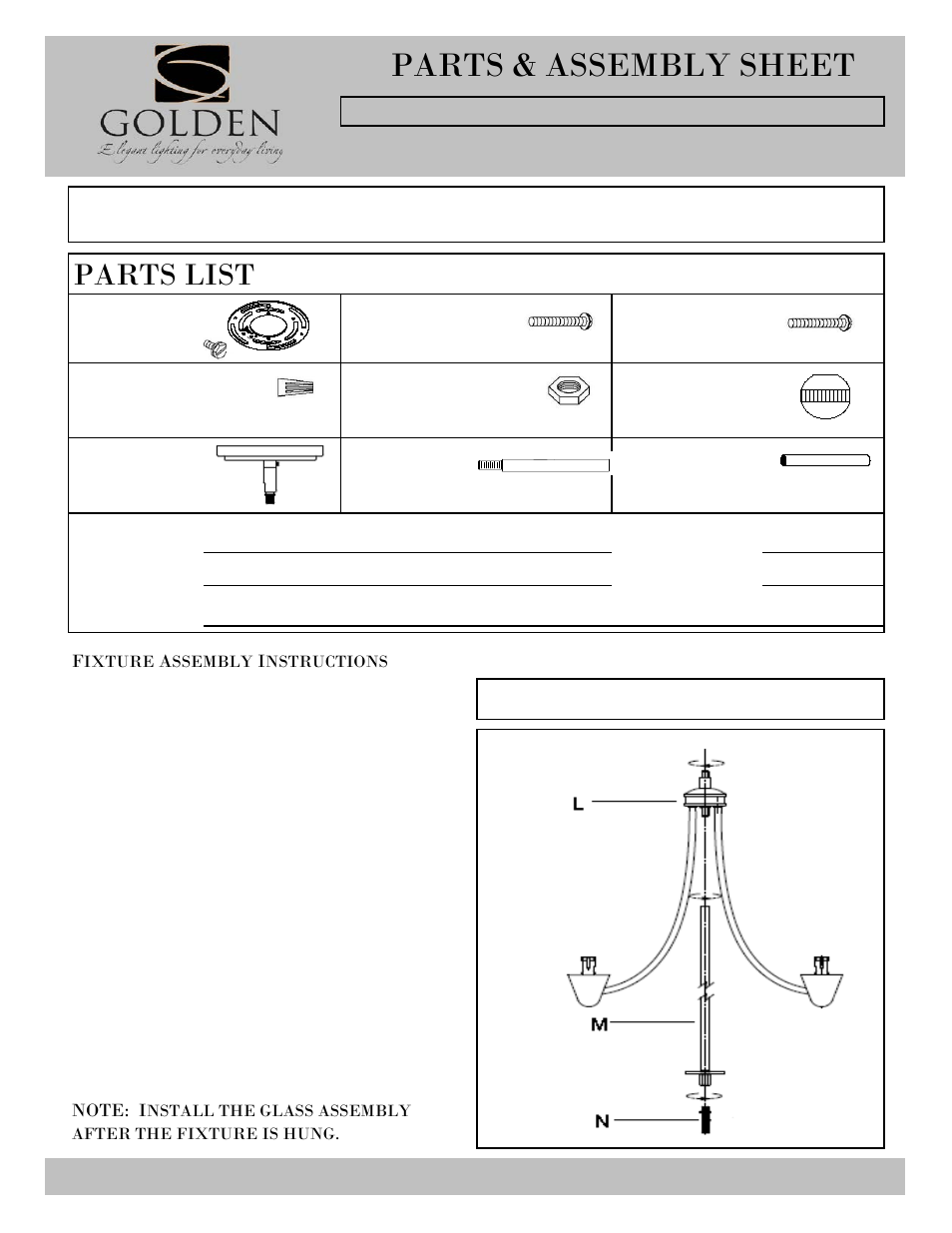 Golden Lighting 1648-M3 BUS User Manual | 3 pages