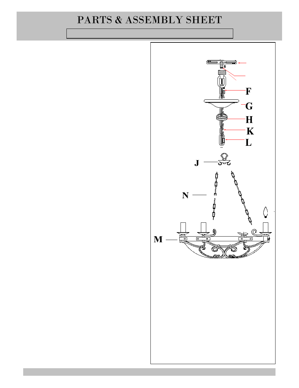 Parts & assembly sheet | Golden Lighting 1821-6 BI User Manual | Page 2 / 3