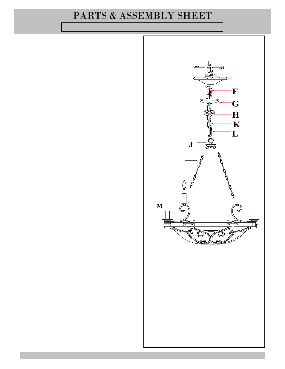 Parts & assembly sheet | Golden Lighting 1821-9 BI User Manual | Page 2 / 3