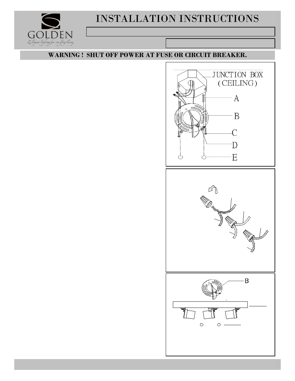 1281-fmrsb-i, Installation instructions | Golden Lighting 1821-FM BI User Manual | Page 2 / 2