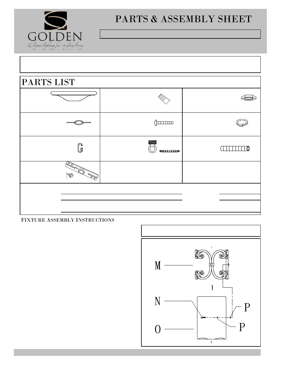 Golden Lighting 1821-M1L BI User Manual | 3 pages