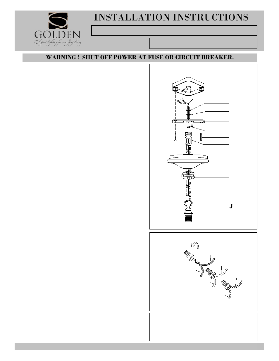 1821-pendant-i, Installation instructions, Lb c a | Golden Lighting 1821-M1L BI User Manual | Page 3 / 3
