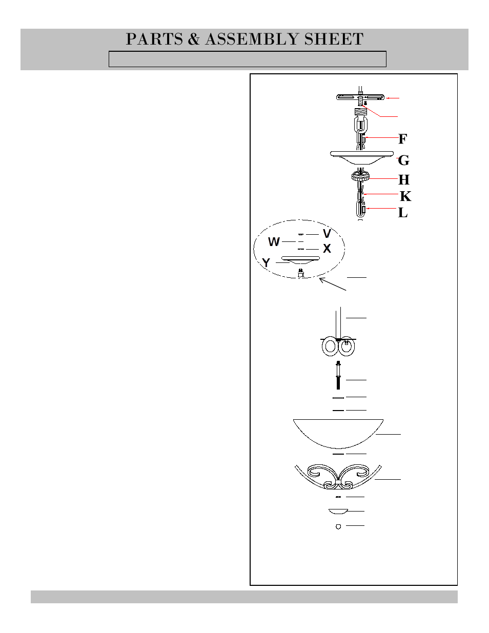 Parts & assembly sheet | Golden Lighting 1821-SF BI User Manual | Page 2 / 4
