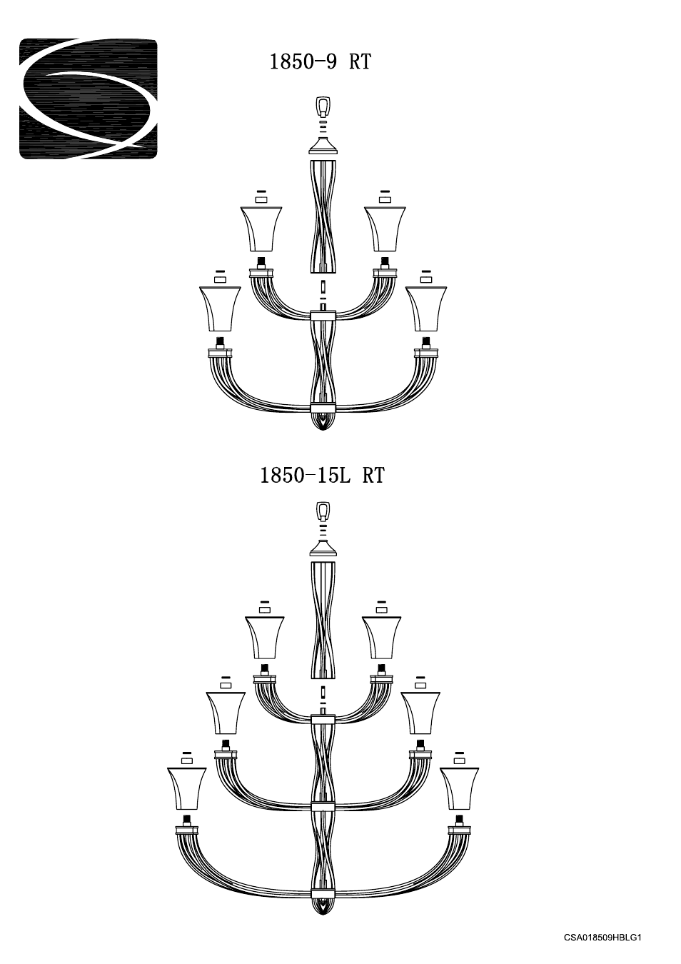 Golden Lighting 1850-9 RT User Manual | 2 pages