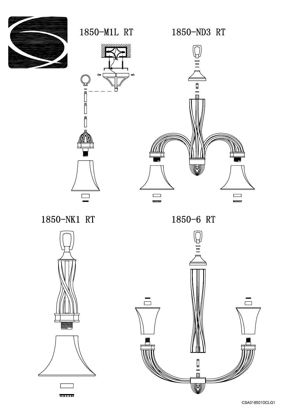 Golden Lighting 1850-ND3 RT User Manual | 2 pages