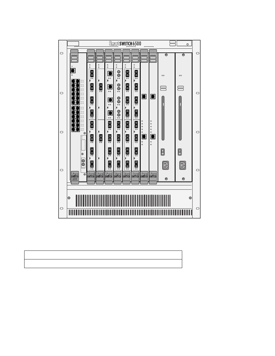 Figure 2-8, Table 2-2, Module combinations in 6500 chassis -12 | Cabletron Systems 6500 User Manual | Page 32 / 150