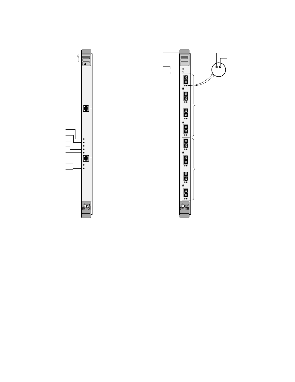 5 using the console, 1 port numbering, Using the console -20 | Port numbering -20, Figure 2-10 csm and tsm leds -20, Figure 2-10 csm and tsm leds, Virtual ports are designated by a period, Is represented as | Cabletron Systems 6500 User Manual | Page 40 / 150