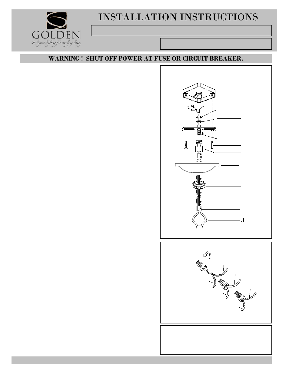 1993-pendant-i, Installation instructions, Lb c a | Golden Lighting 1993-5 PS User Manual | Page 3 / 3