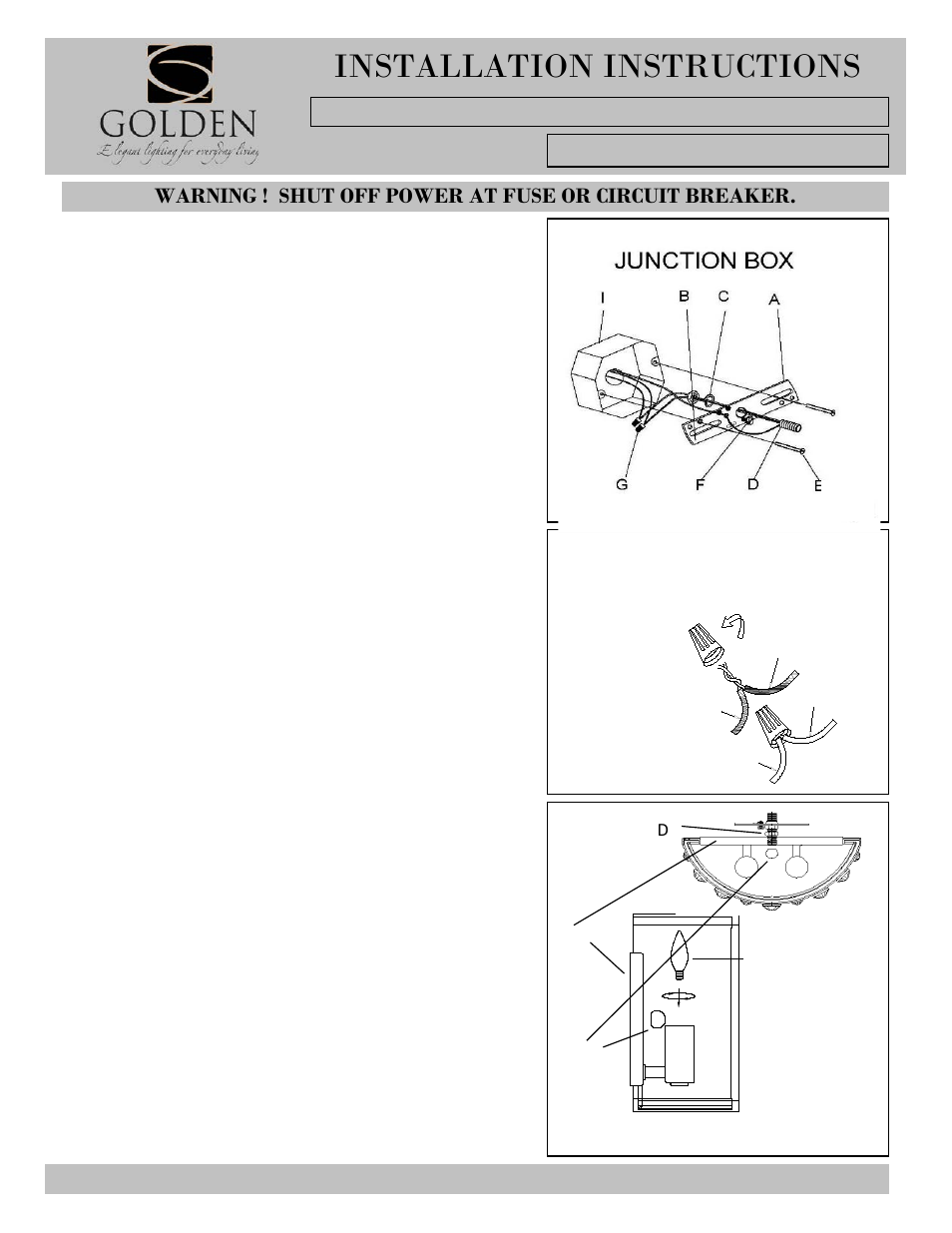 1993-wsc, Installation instructions | Golden Lighting 1993-WSC PS User Manual | Page 2 / 2