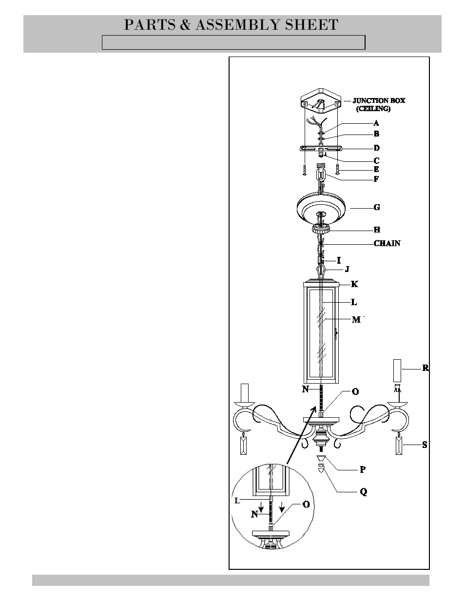 Parts & assembly sheet | Golden Lighting 2049-6 FB User Manual | Page 2 / 3