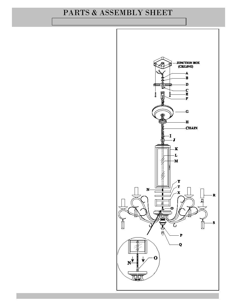 Parts & assembly sheet | Golden Lighting 2049-9 FB User Manual | Page 2 / 3