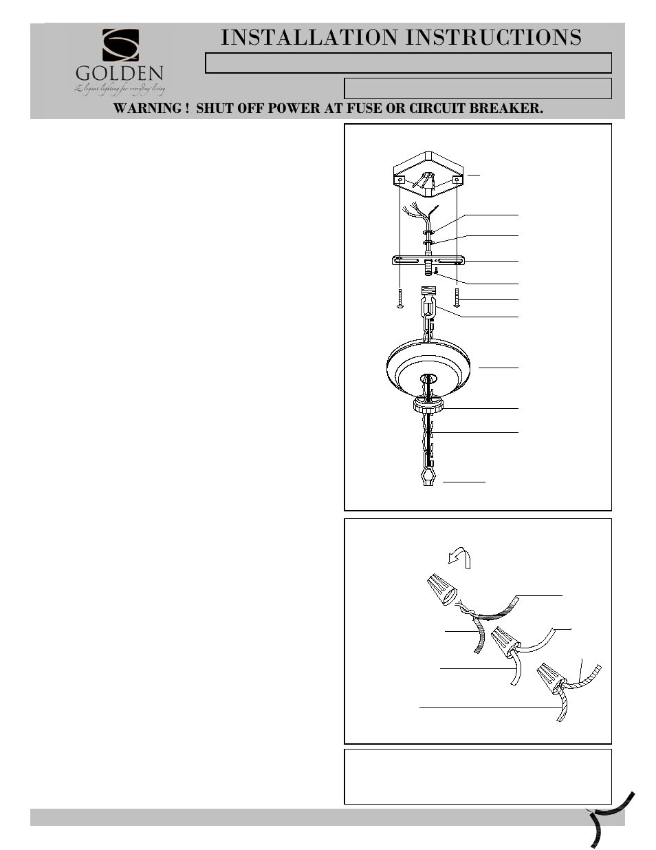 2049-pend i, Installation instructions, Ac b | Golden Lighting 2049-9 FB User Manual | Page 3 / 3