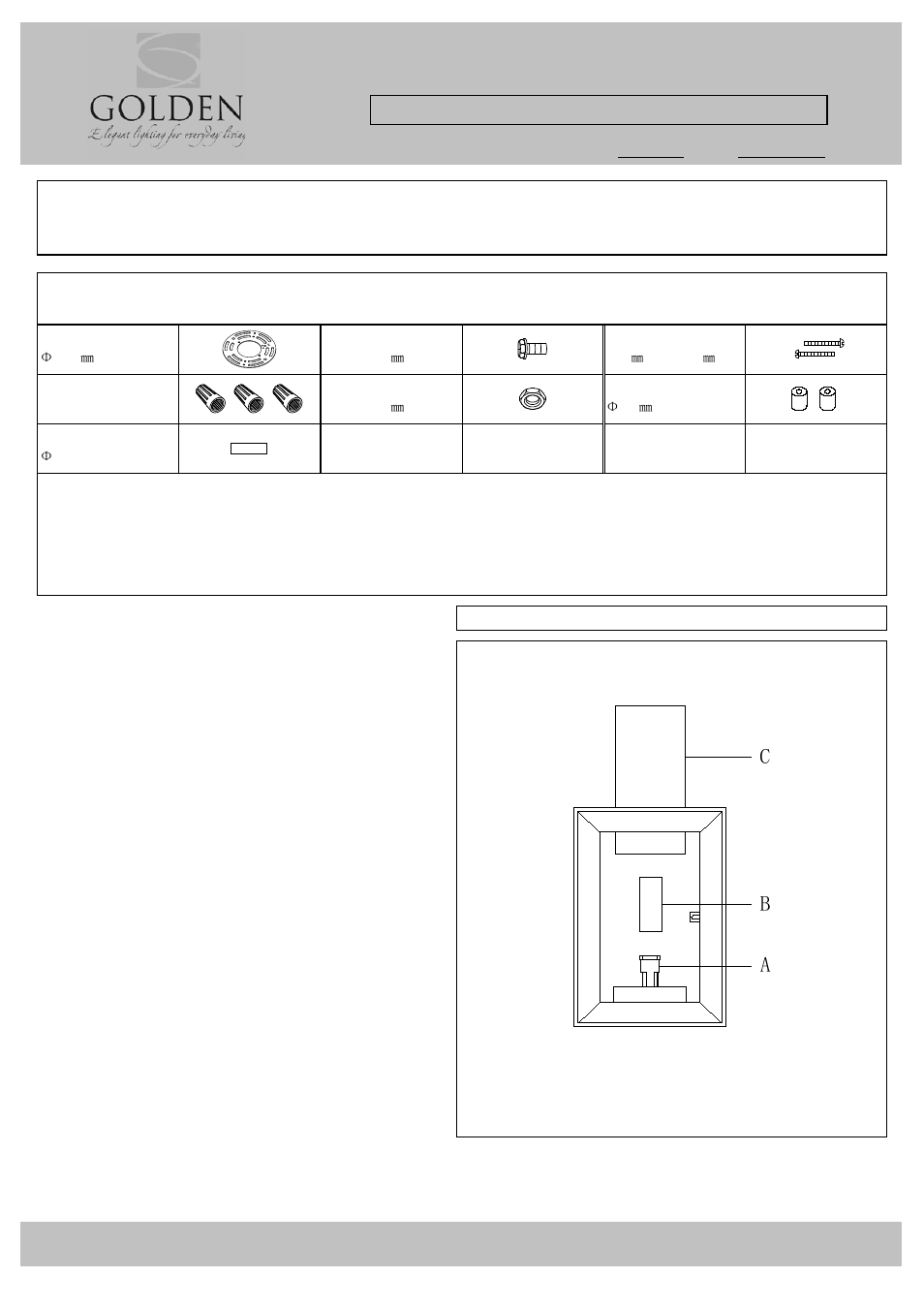 Golden Lighting 2073-1W GMT User Manual | 2 pages