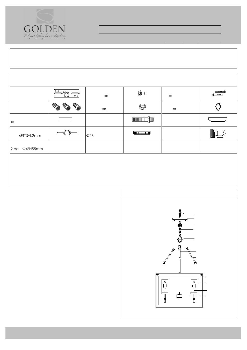 Golden Lighting 2073-4 WG User Manual | 2 pages