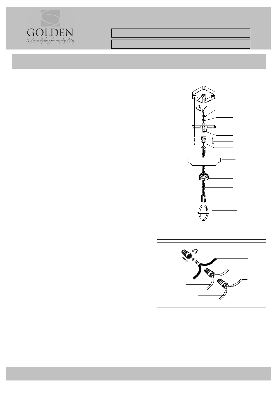 2073-4 gmt installation instructions part 1, Installation instructions, Warning! shut power off at fuse or circuit breaker | Golden Lighting 2073-4 WG User Manual | Page 2 / 2