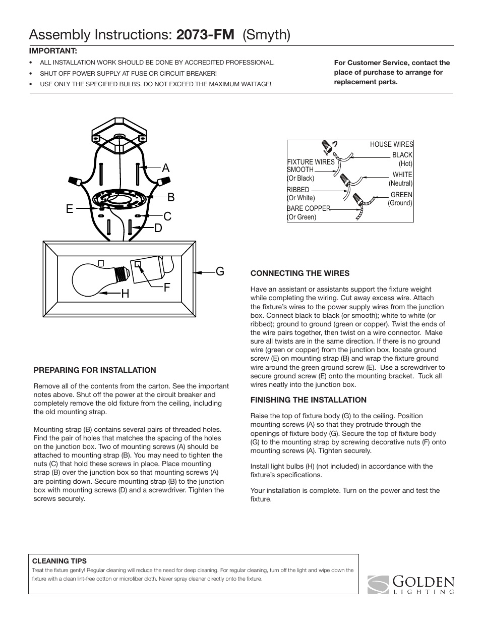 Golden Lighting 2073-FM User Manual | 1 page